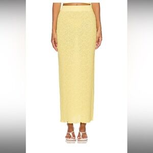 SNDYS REVOLVE Josefina Maxi Skirt Lemon Knitted Small
